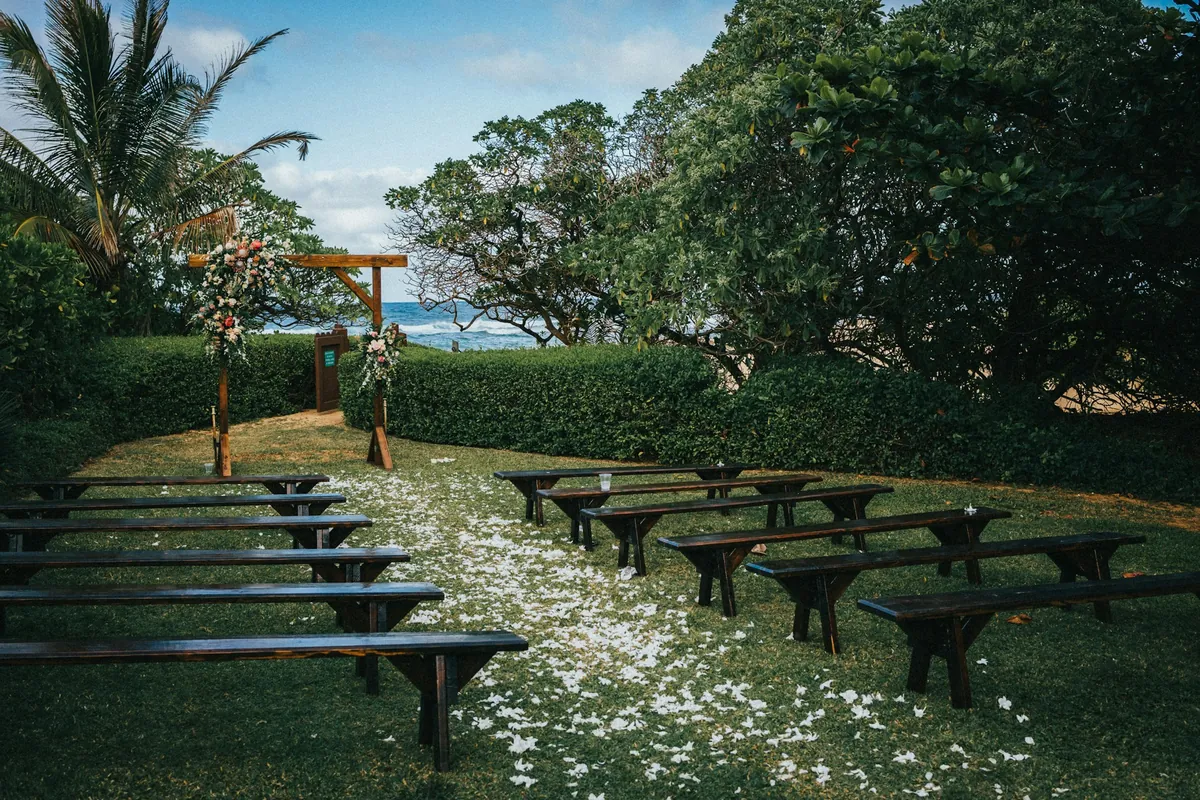 O jardim da recepção